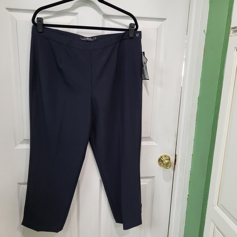 NEW Tribal Navy Blue Cropped Pants 16